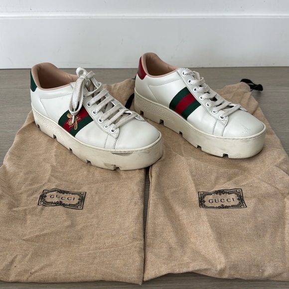 Gucci ace platform sneakers size 36 - Picture 1 of 12
